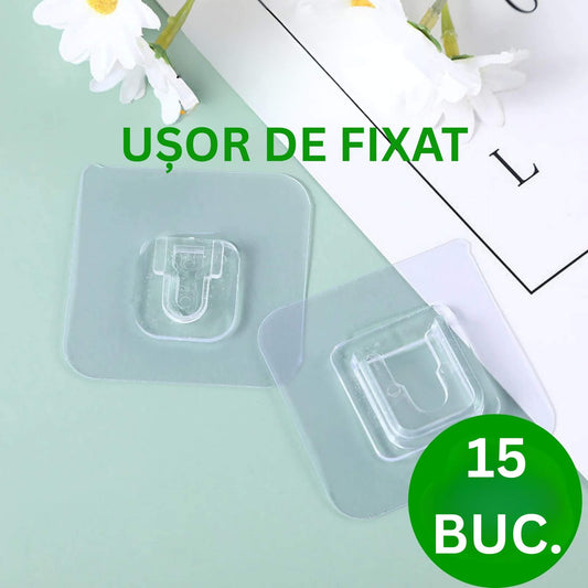Set 15 Carlige Adezive pentru Perete