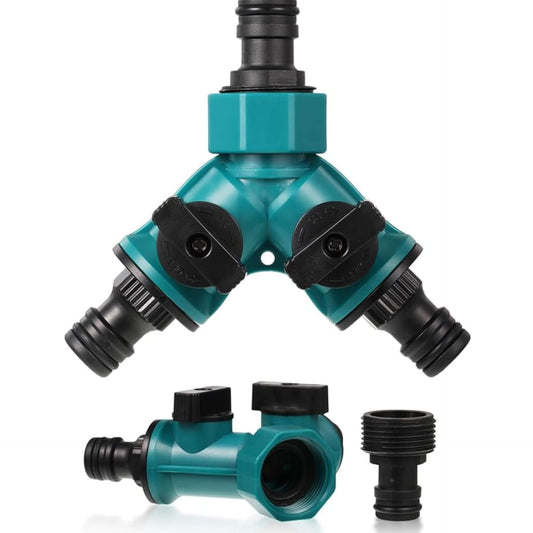 Set 2 Conectori Robinet Dublu cu Supape de Control