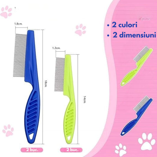 Set 4 Pieptene Antipurici pentru Caini si Pisici
